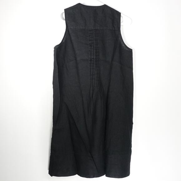 New Quince Womens European Linen Sleeveless Swing Dress Black Small 405181 - Picture 9 of 9
